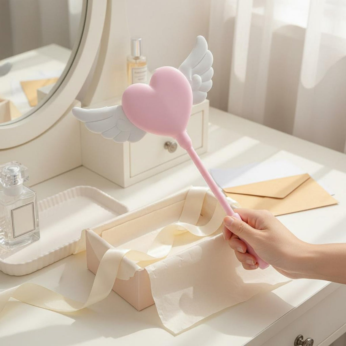 Heart Scepter 3D Printed Winged Heart Scepter Customized Services for Girls