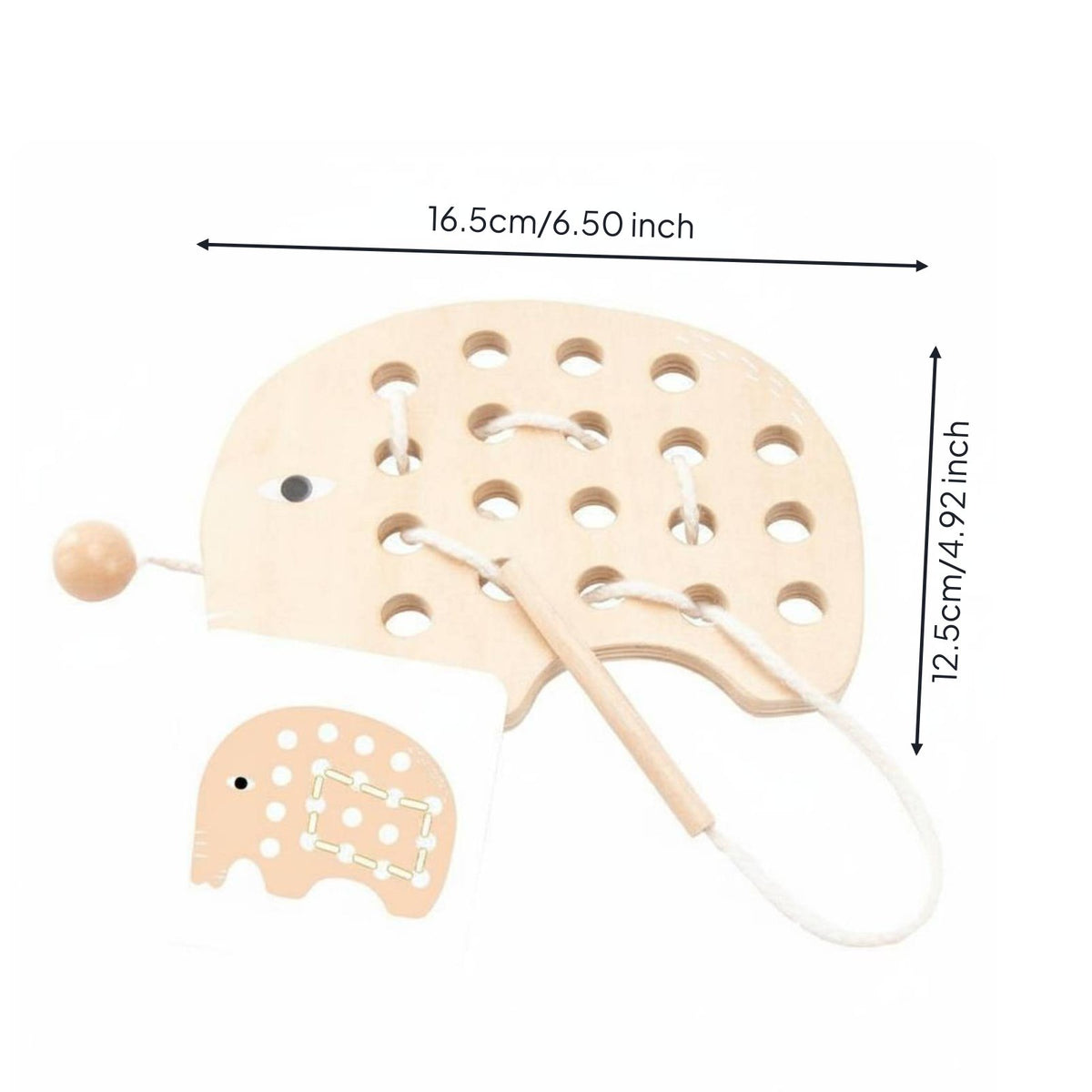 Creature Lacing Game Montessori Wooden Threading Toy Fine Movement Skills