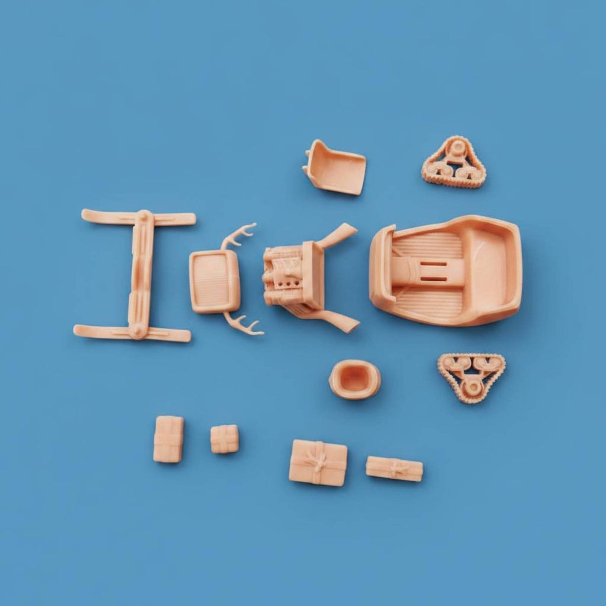 Winter Sleigh Model Kit Panel Lines Miniature Sleigh Vehicle Model Ribbed