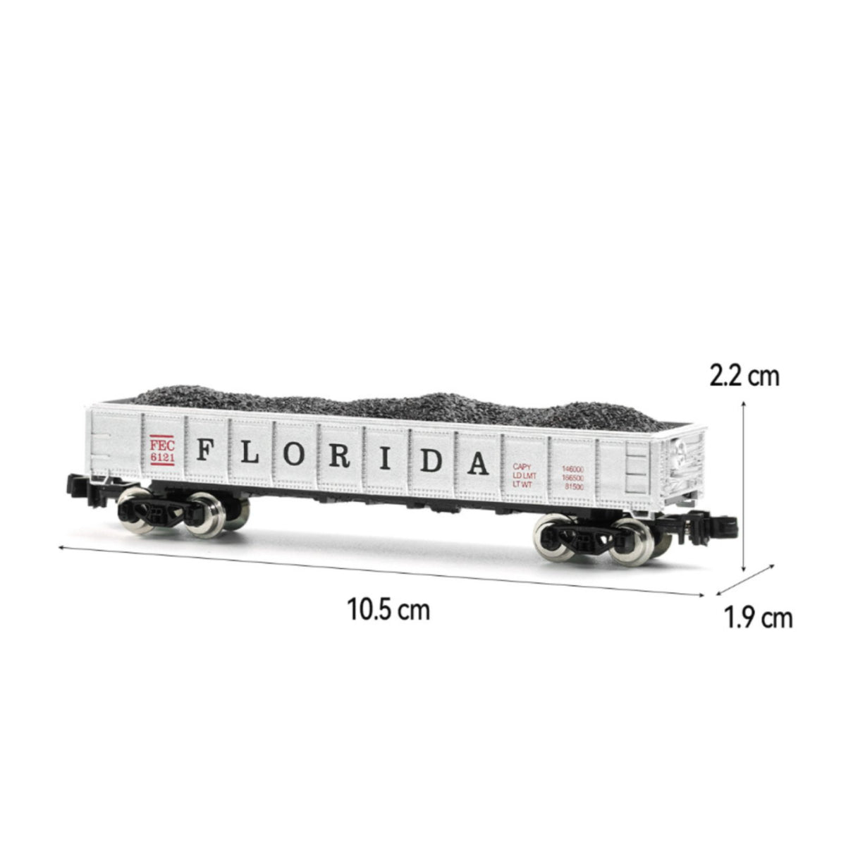 Florida FEC Carbon Car Detailed Lettering Model Train Miniature Rail Accessory