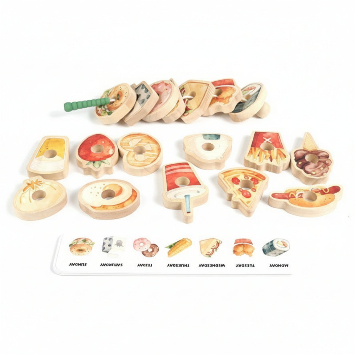Hand-Eye Coordination Fruit and Vegetable Lacing Beads Food Threading Toy Threading and Lacing Toy Colorful