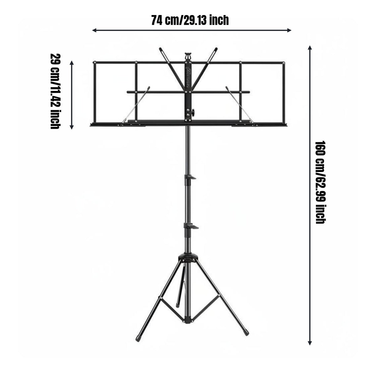 Adjustable Height Music Stand Heavy Duty Folding Sheet Music Stand for Rehearsal