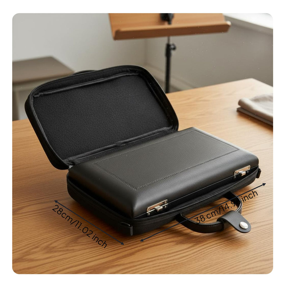PU Leather Oboe Case Shoulder Strap Oboe Case Portable for Musicians, Students
