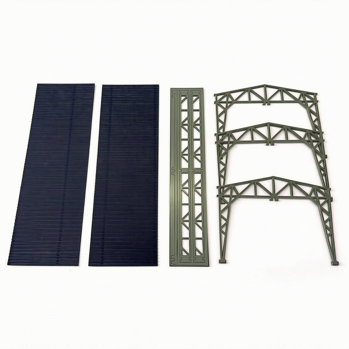 Canopy with Lattice Support Frame Corrugated Shelter Miniature for Dioramas