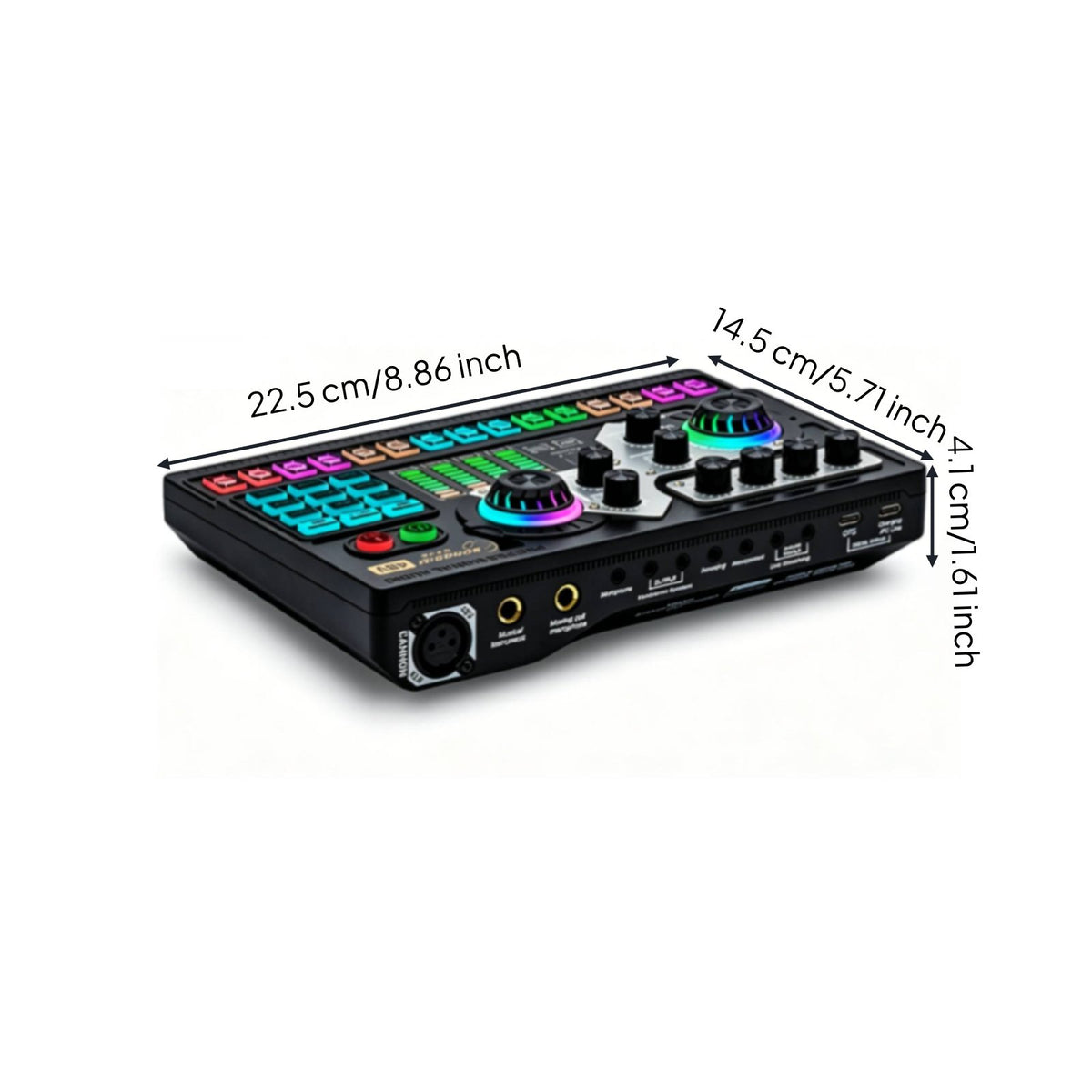 Phone Computer Sound Card Multi-Control Control Live Sound Card 48V Specter Power Live Audio Mixer for Streamers, Singers, Sing-Along