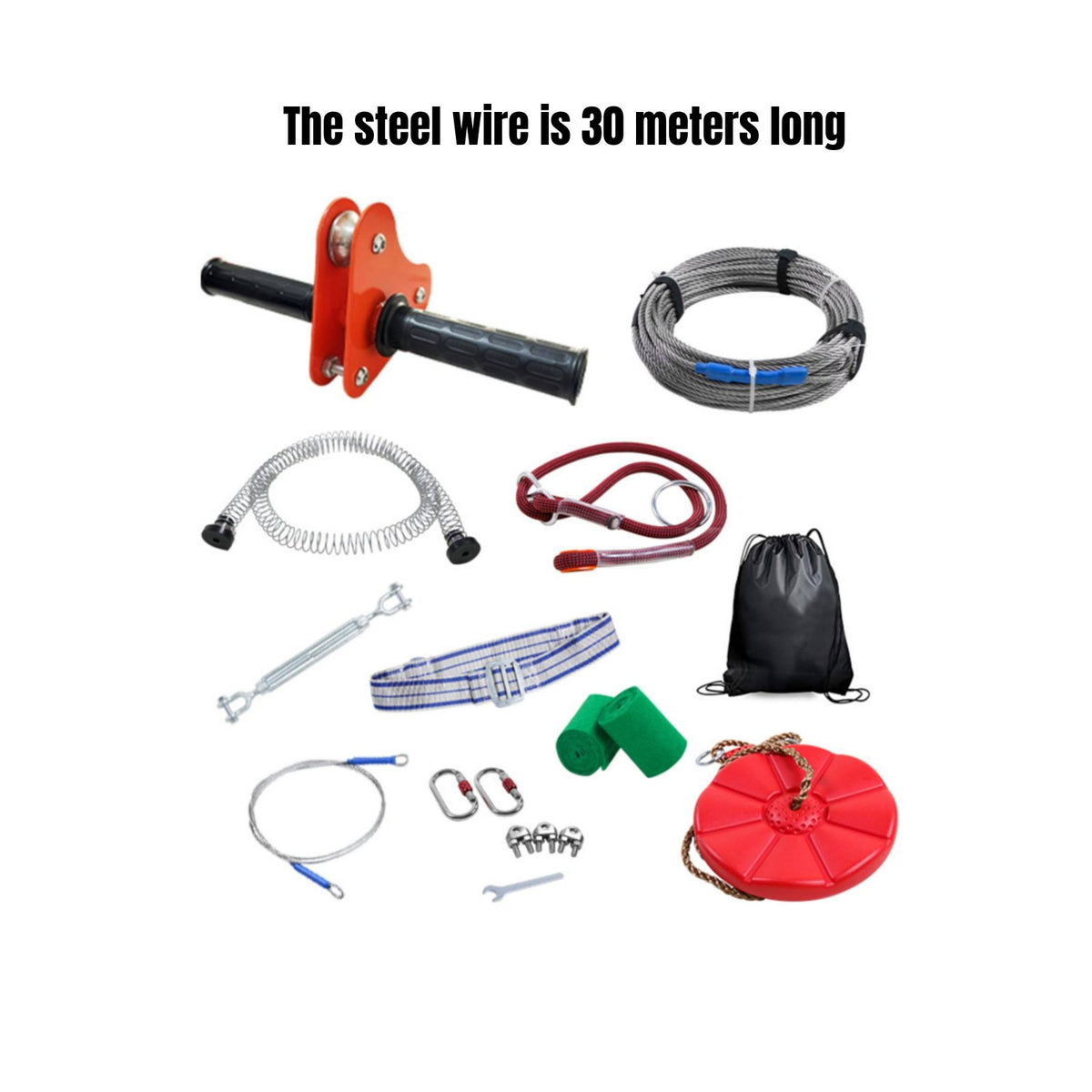Kids Cable Glide Set Easy to Install Steel Trolley Cable Glide Ball Bearings
