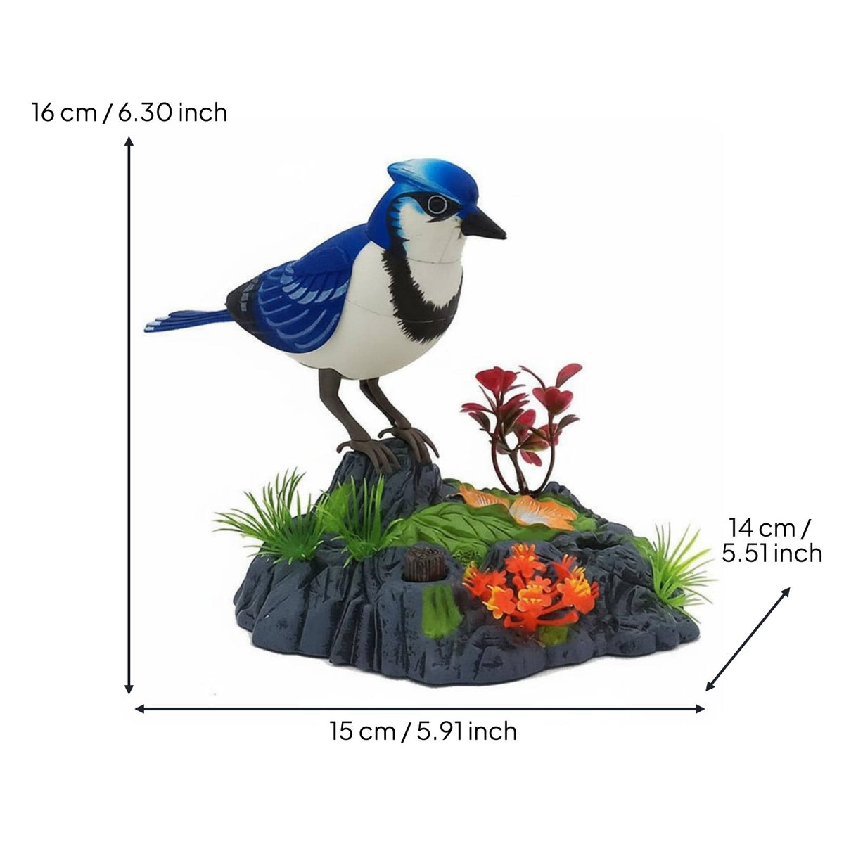 Sound Activated Chirping Bird Ornament Toy Interactive Fun Singing and Moving Bird Toy Speech Mimicking for Kids, Desk Decoration, Tabletop Display