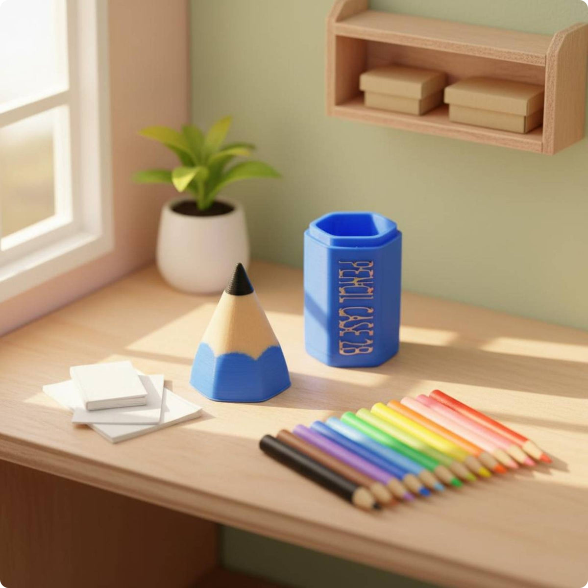 Dollhouse Pencil Holder Faceted Desk Accessory Pointed Tip