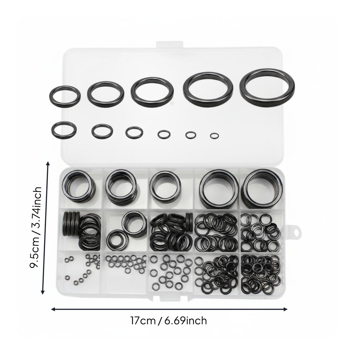 Fishing Rod Guide Loop Kit Assorted Sizes Ceramic Guide Rings Hinged Lid