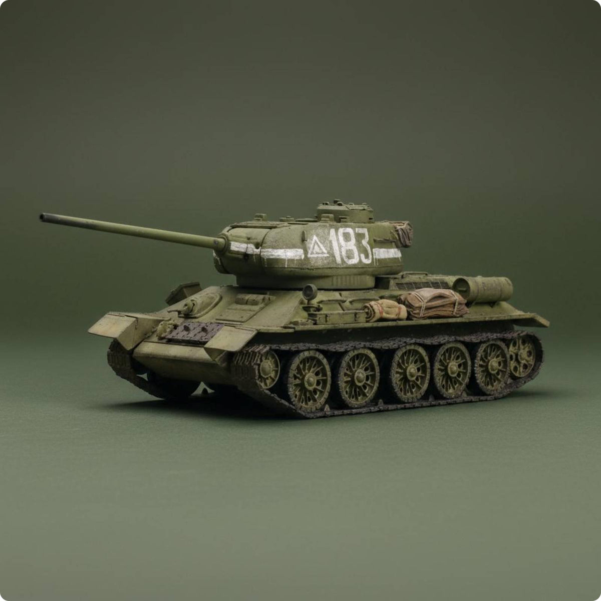 T-34/85 Tank Model Collectible Miniature 1/72 Scale Tank Model Detailed Parts for Hobbyists, Collection