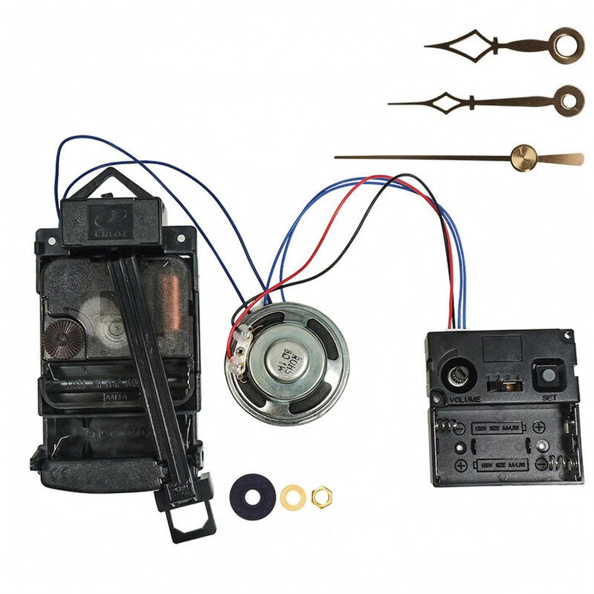 Clock Movement Accessory Kit Mounting Rings Hourly Chime Movement Kit Black