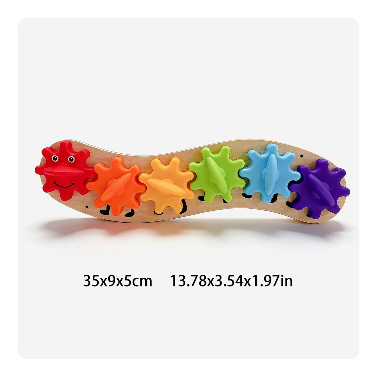 Gear Toy Colorful Wooden Gear Brain-Teaser Montessori for Young Children