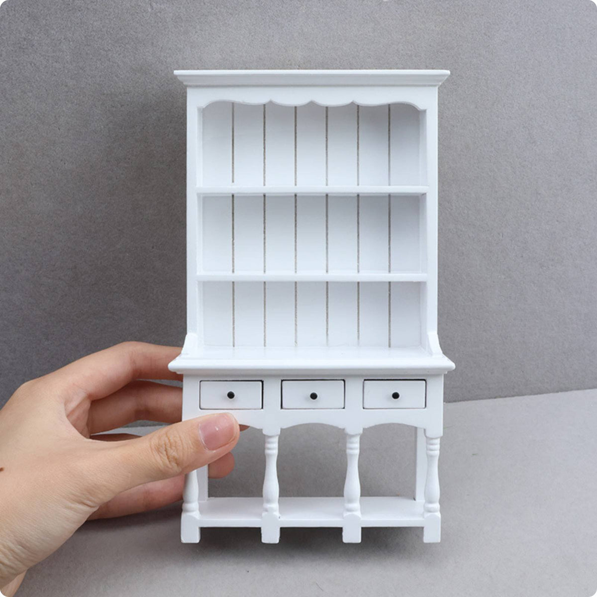 1:12 Scale Wooden Cabinet Detailed Design Wooden Miniature Cupboard