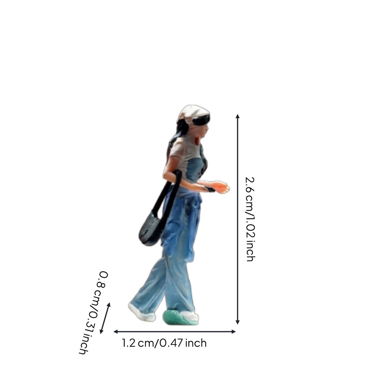 Hat Girl Miniature Highly Detailed Sand Table Person Model Realistic Design Miniature People Figurine for Dioramas