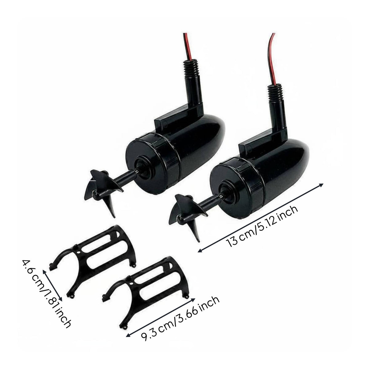 2 Pieces Rc Boat Propulsion Unit Long-Lasting Underwater Thruster Compact