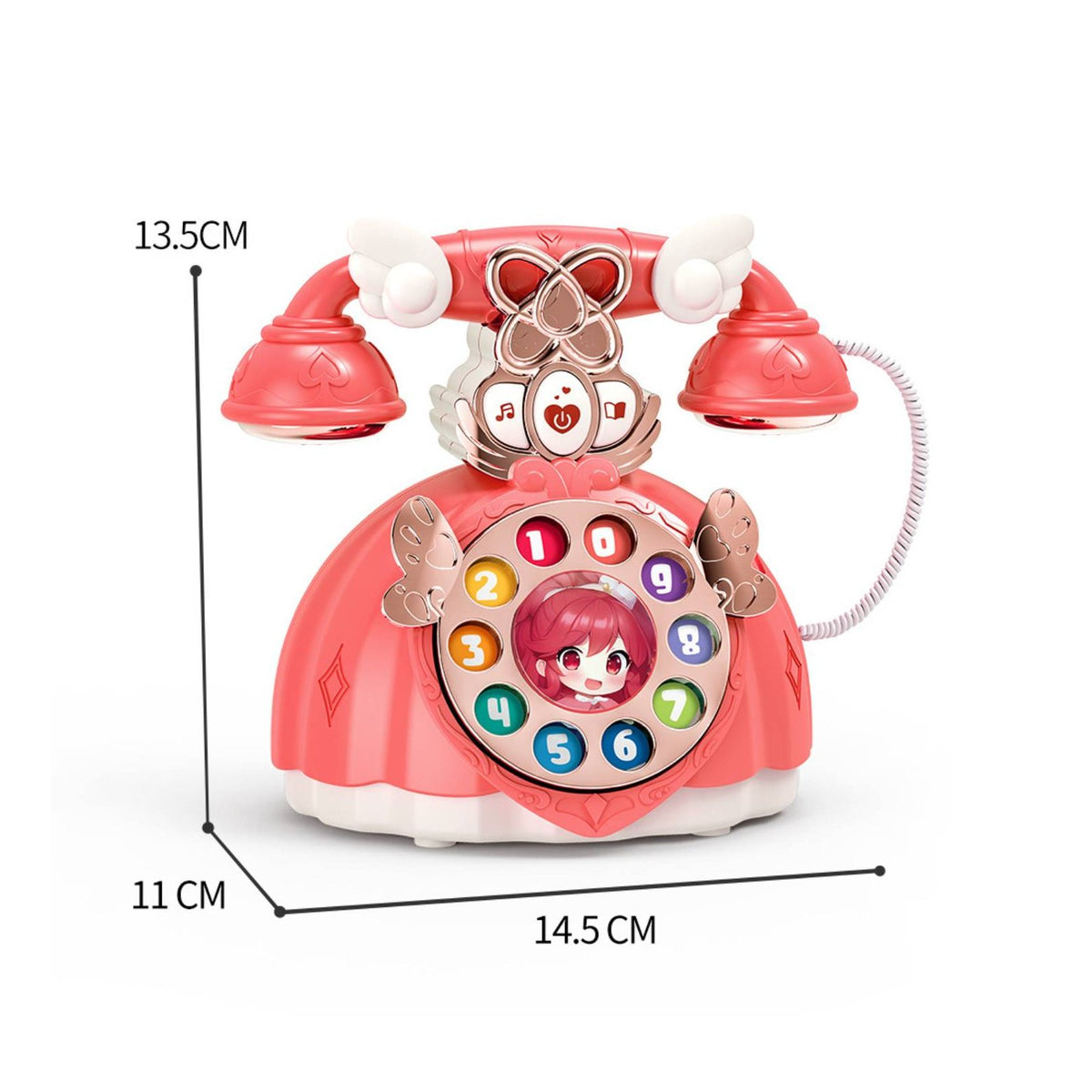 Princess Toy Phone Educational Musical Toy Telephone Retro Design for Children