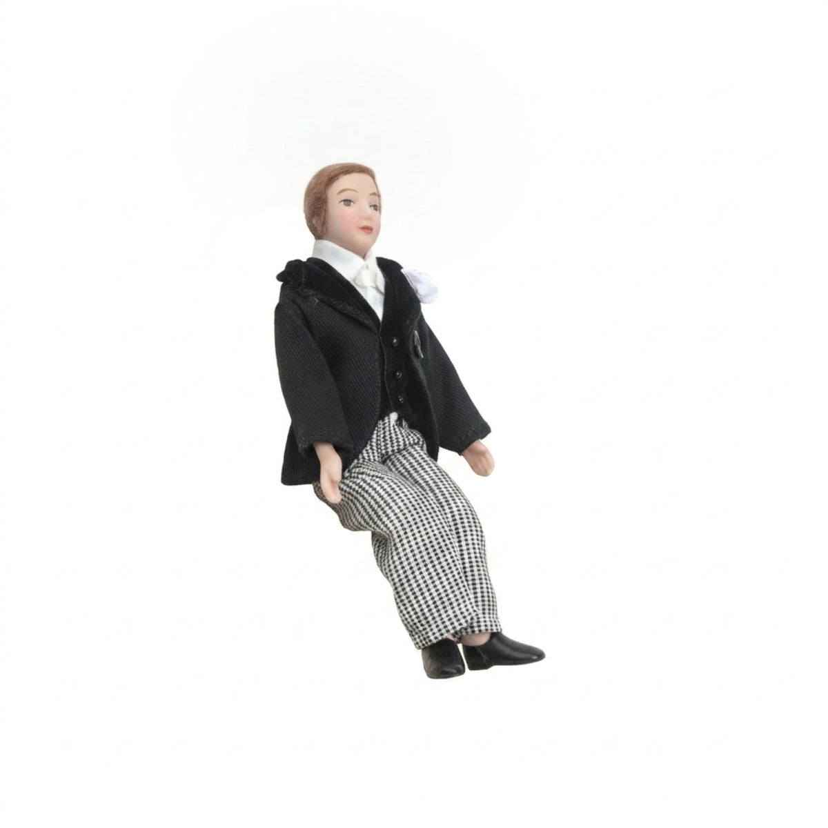 Male Tuxedo Doll Ready to Use Mini Suit Jacket Set Detailed for Collectors