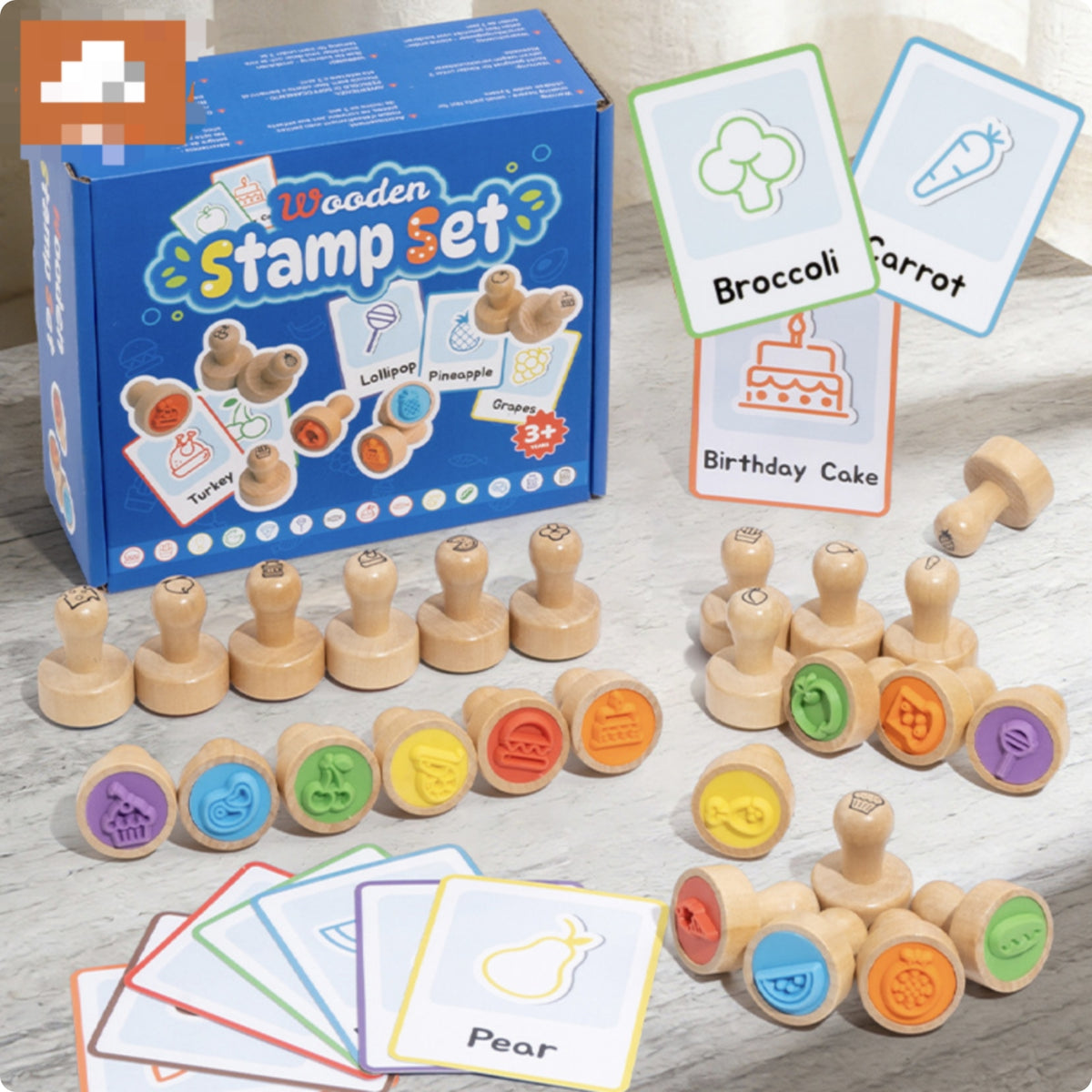Picture Card Stamp Set Colorful Early Learning Toy Crafting for Preschoolers