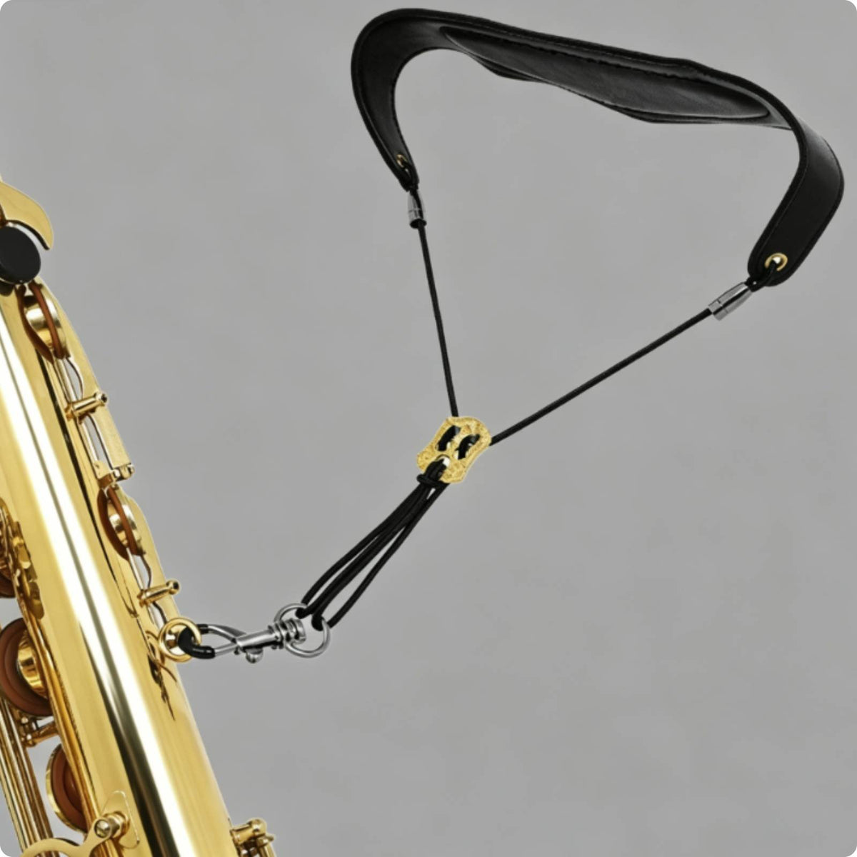 Leather Saxophone Strap Metal Hardware Padded Saxophone Strap Hook Clip