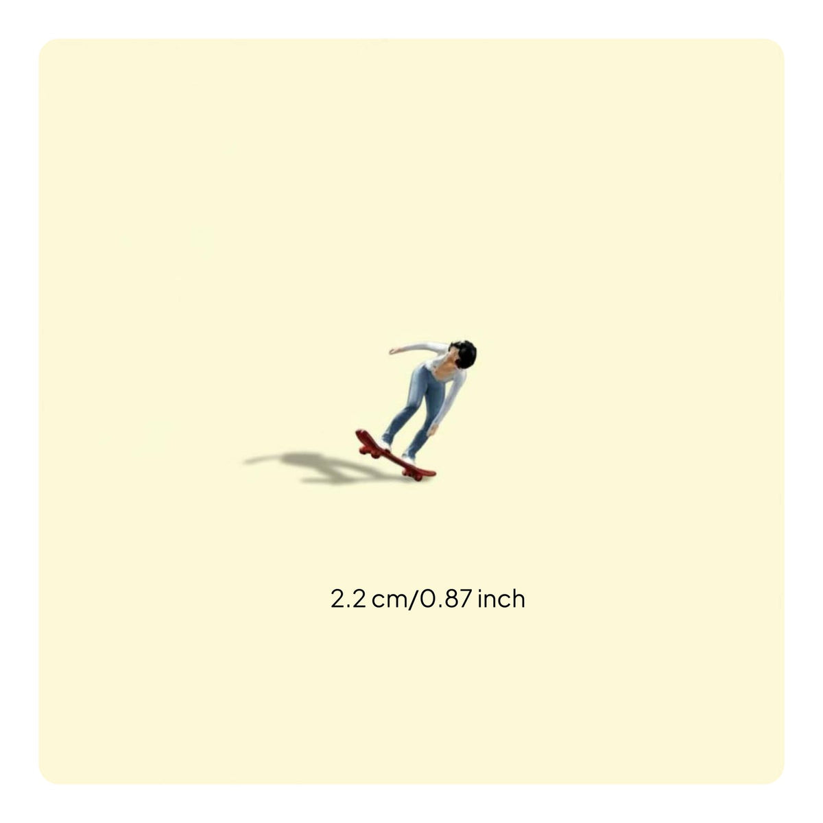 1/64 Scale Skateboarder Figure Dynamic Pose 1:64 Skateboarder Figure