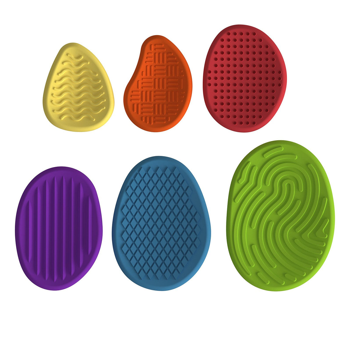 6 Pieces Soft Rubber Worry Stone Toys Calming Textured Sensory Stone Silent Item for Autistic People, Kids