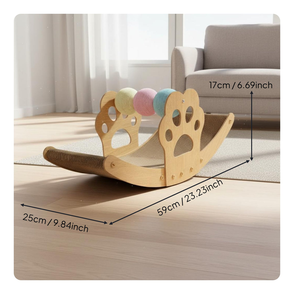 Cardboard Cat Scratcher Lounge Low-Shedding Cat Rocking Chair Paw-Friendly Pet Furniture for Kittens