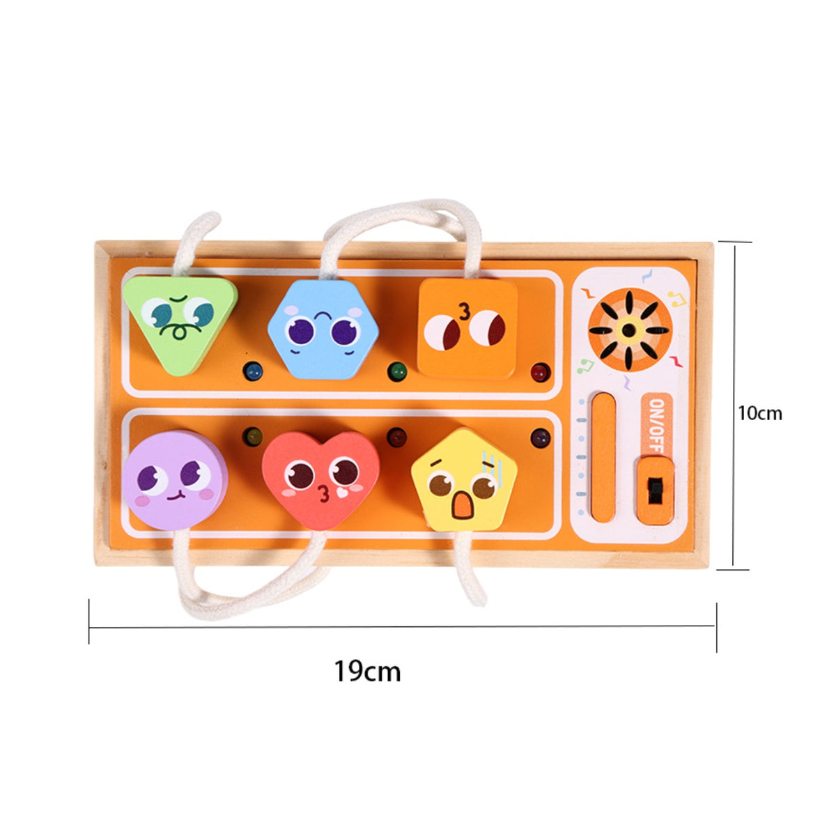 Wooden Outlet Board Geometric Child Play Item Polished Rounded for Children