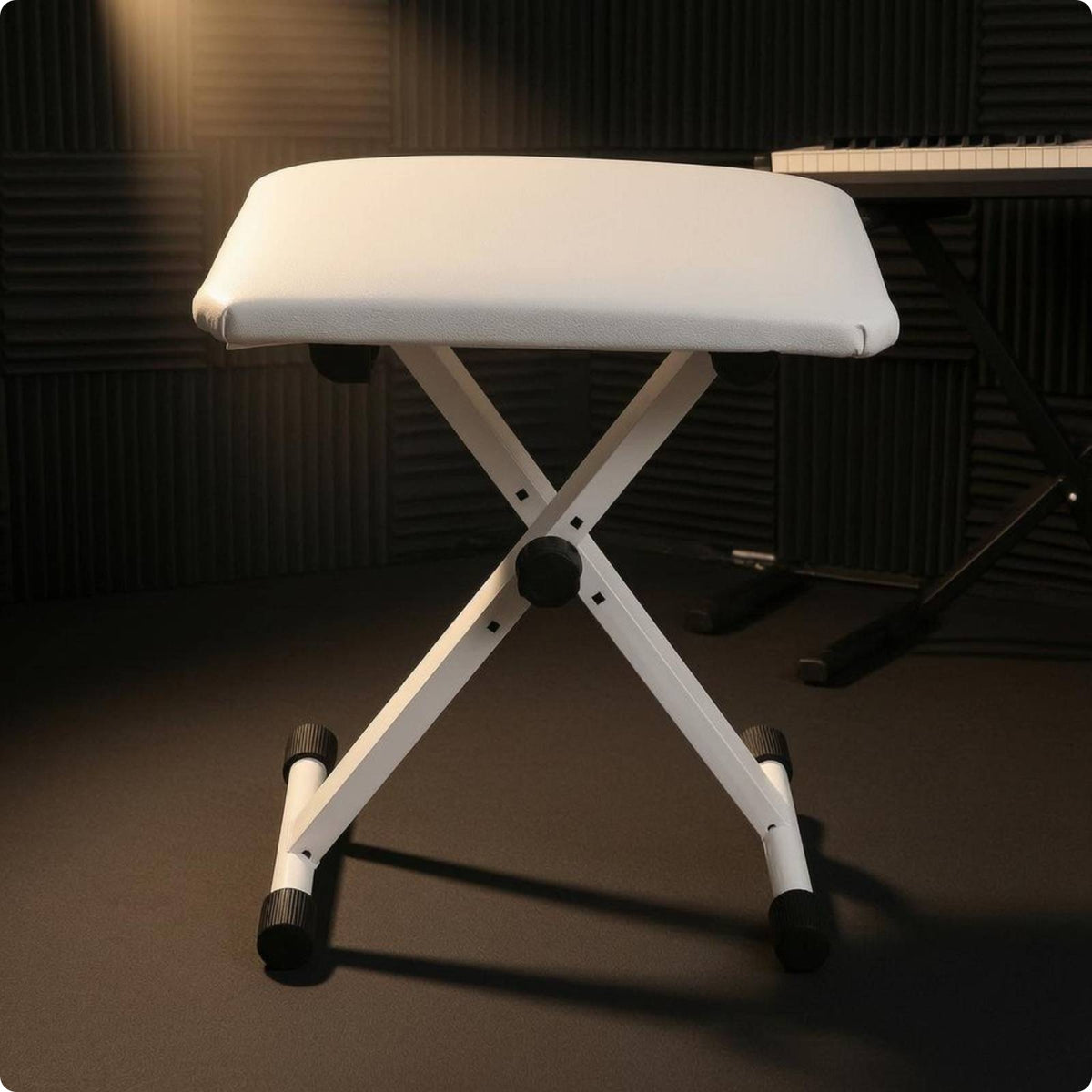 Foldable Keyboard Bench Anti-Slip Height Adjustable Piano Stool Portable