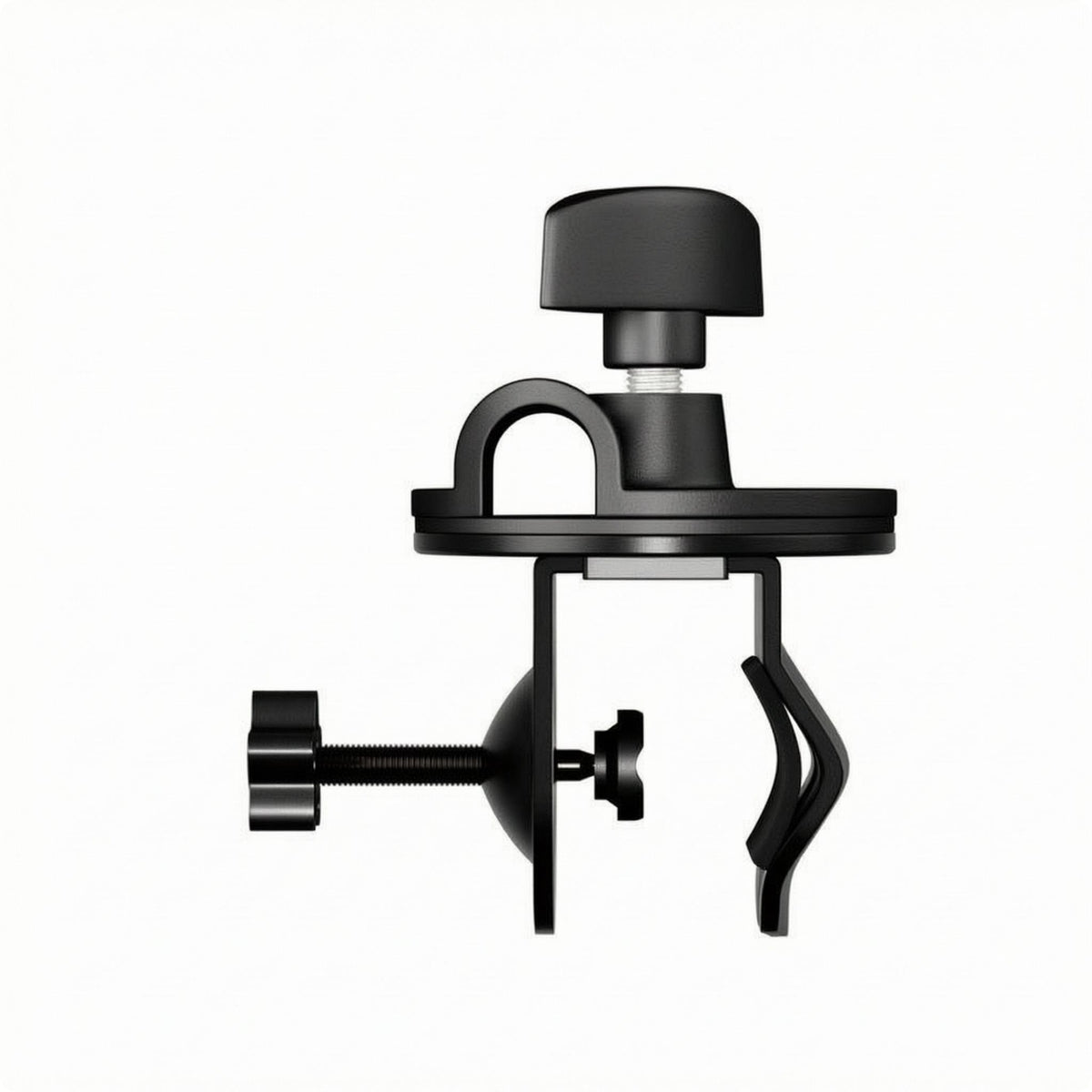 Audio Clamp Matte Black Desk Clamp Adjustable for Round Tube, Streamers