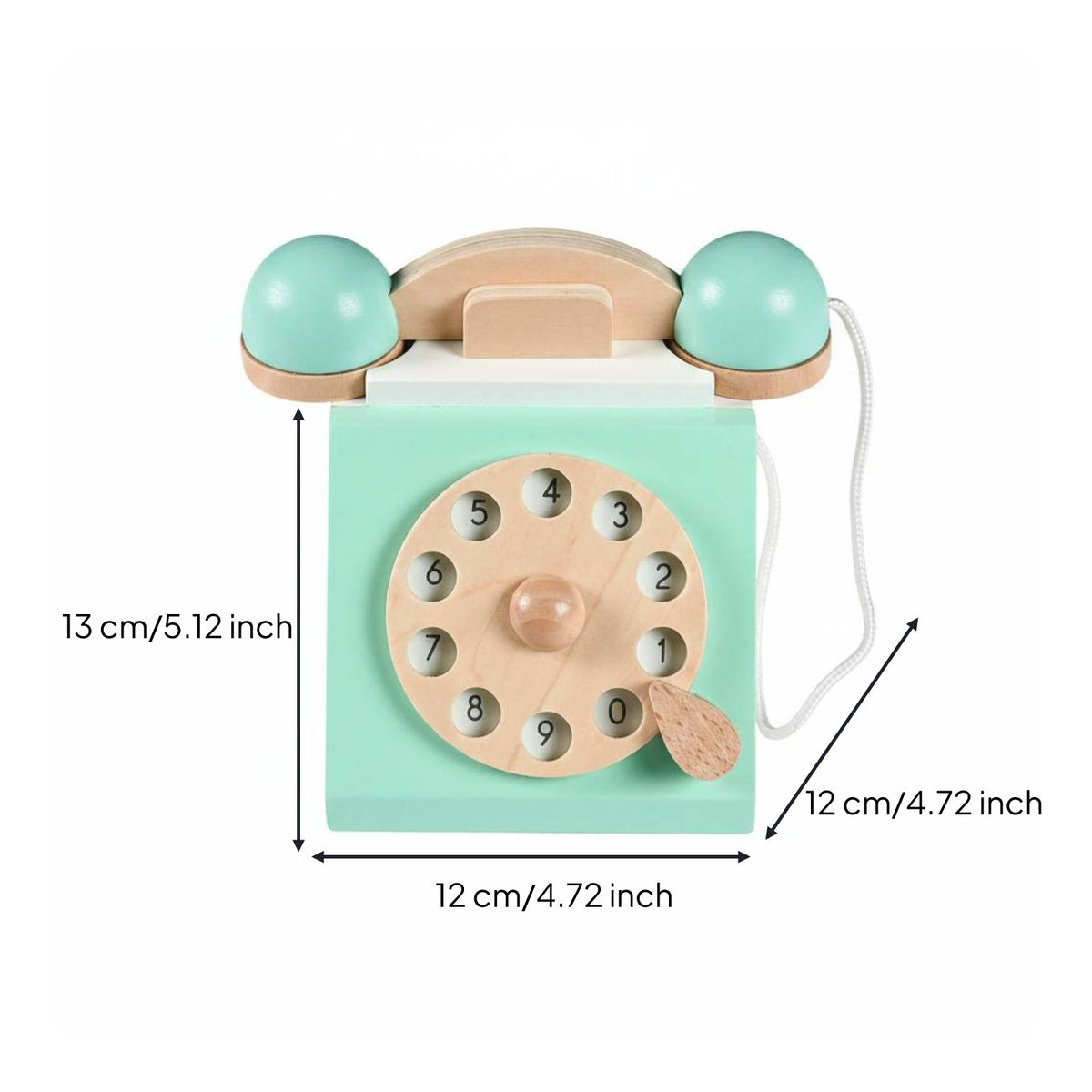 Wooden Landline Phone Toy Hand-Eye Coordination Educational Toy Phone