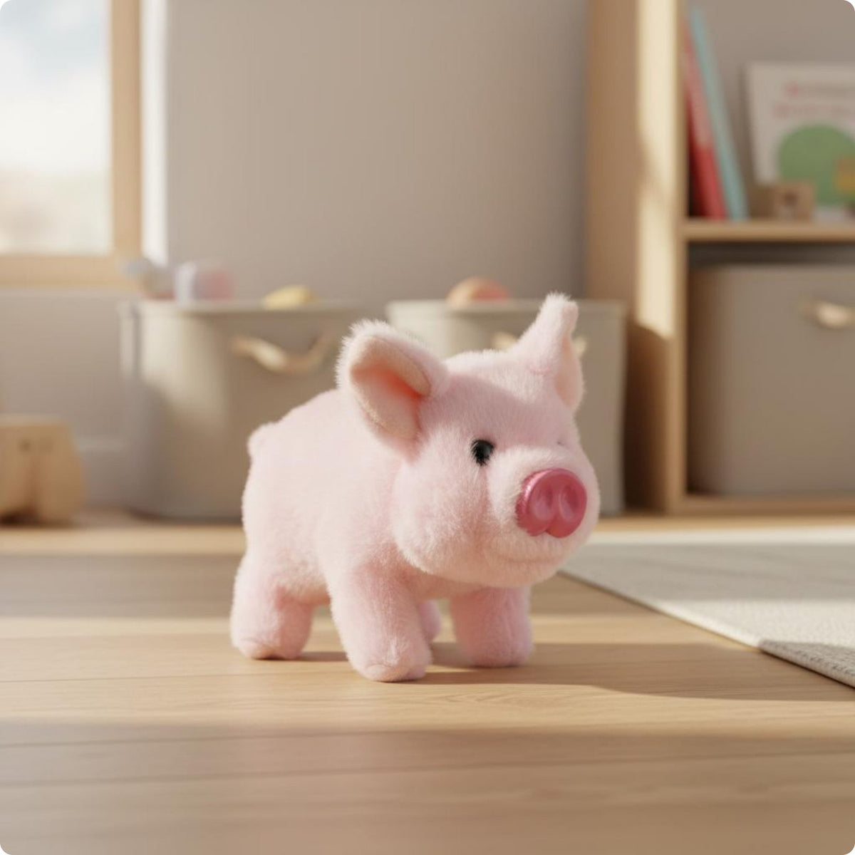 Electric Soft Toy Pig Moving Nose Stuffed Creature Realistic Look for Children