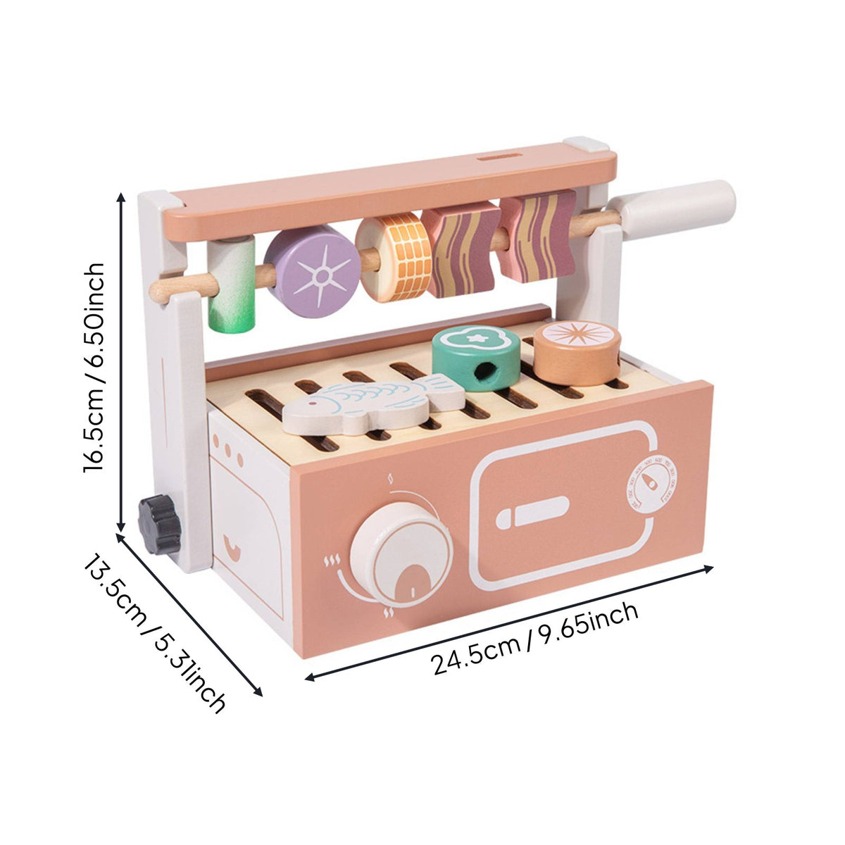 Wooden BBQ Grill Toy Educational Kids Barbecue Playset Early Learning