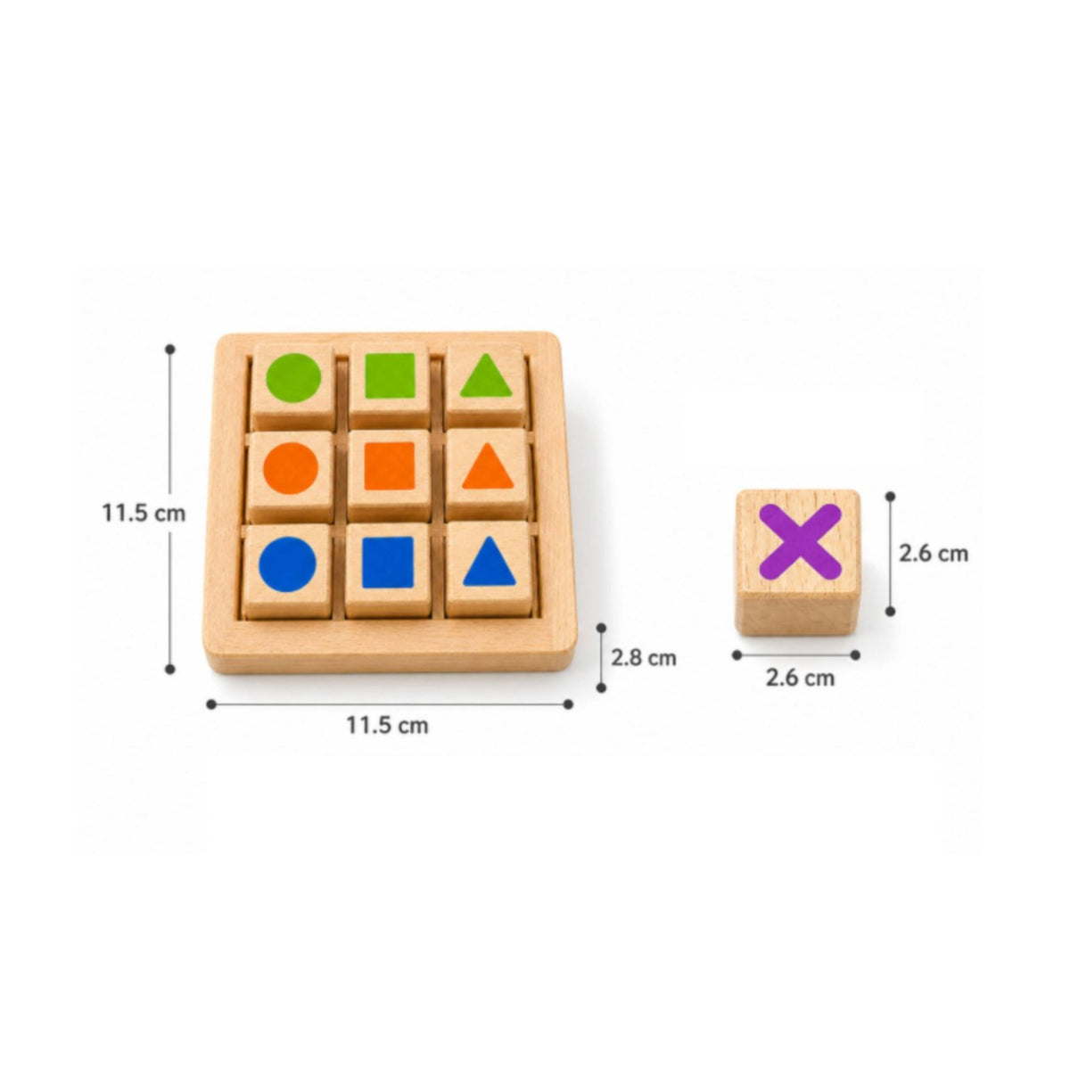 XO Board Game Fine Movement Skills Double-Sided Learning Board Natural Wood