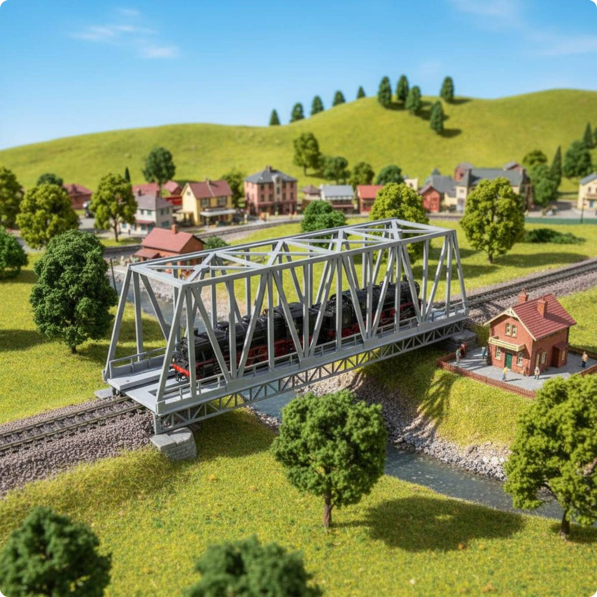 N Scale Railway Bridge Assembly Kit Elevated Train Bridge Model Detailed Design