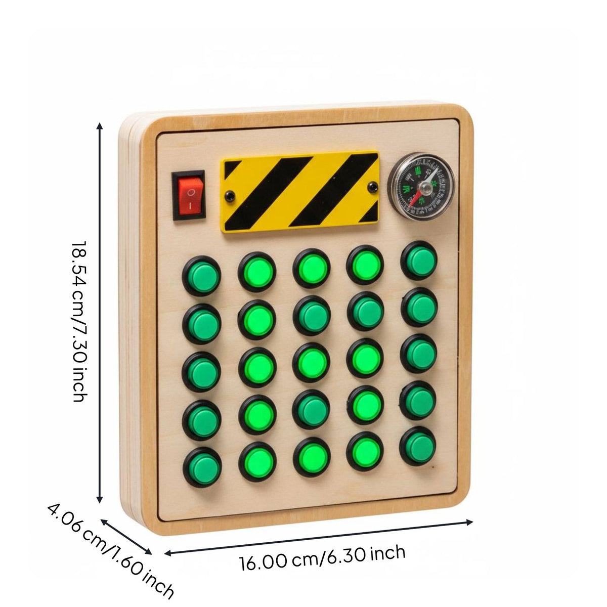 LED Light Switch Toy Early Education Wooden Button Board Develops Concentration