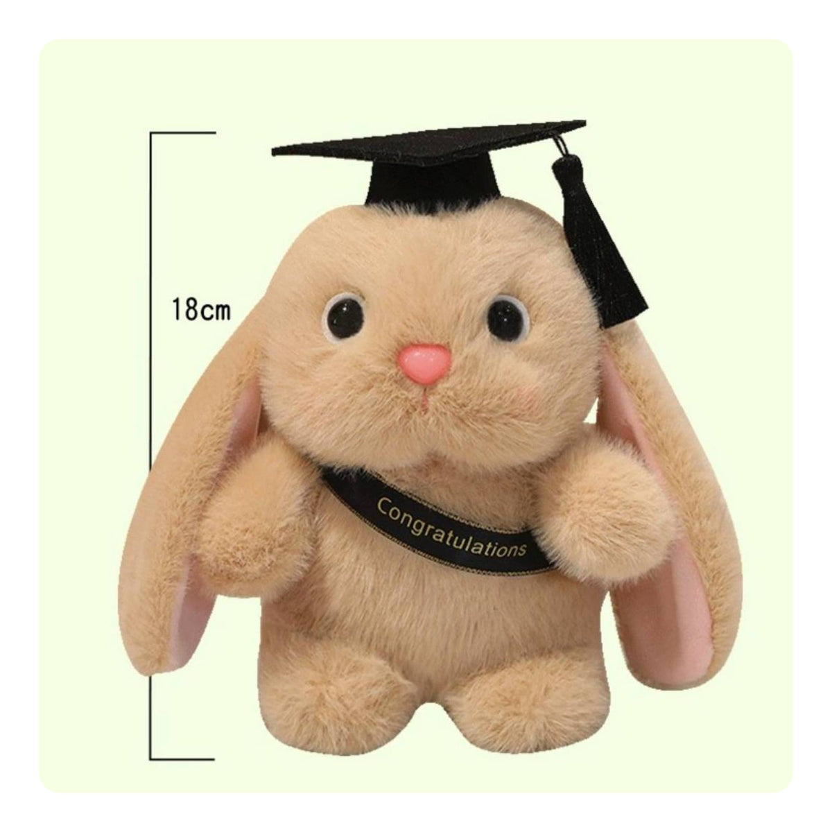 Cap and Gown Rabbit Gift Idea Graduation Rabbit Stuffed Toy Rolled Scroll