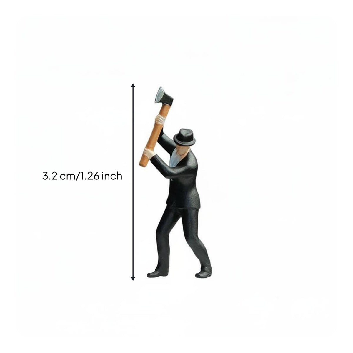 1:64 Scale Man Figure Hand-Painted Axe Man Figurine