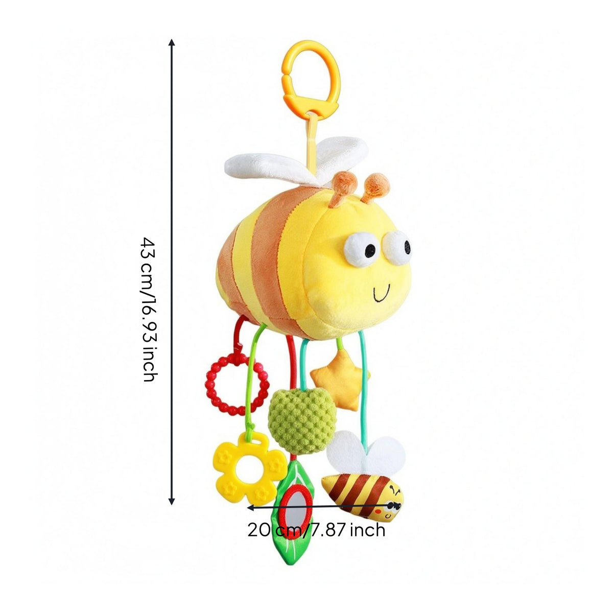 Crib Hanging Rattle Soft Textile Car Seat Activity Toy Dangling Pieces