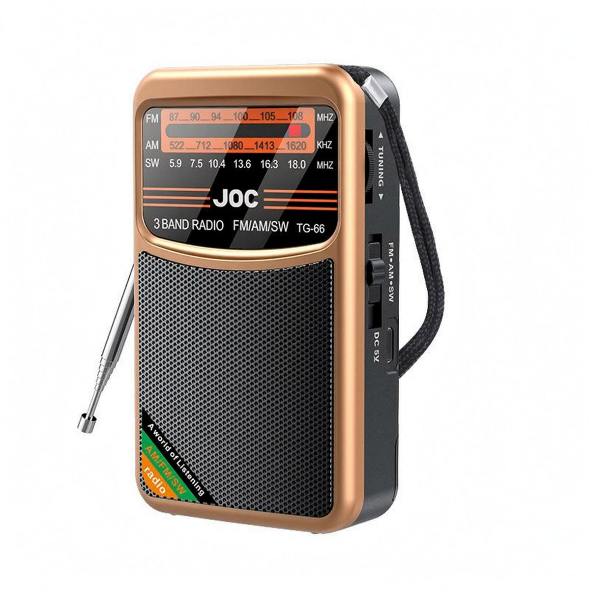 3-Band Portable Radio Rechargeable AM/frequency Modulation Shortwave Radio