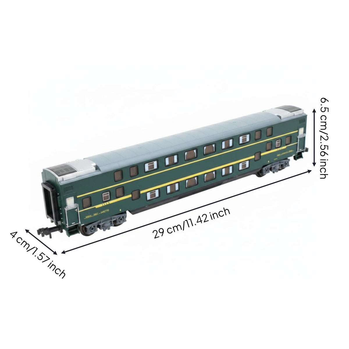 SYZ25K Two Level Carriage Model Realistic Design Two Level Train Car Model Connectable Carriages Train Carriage for Children, Kids