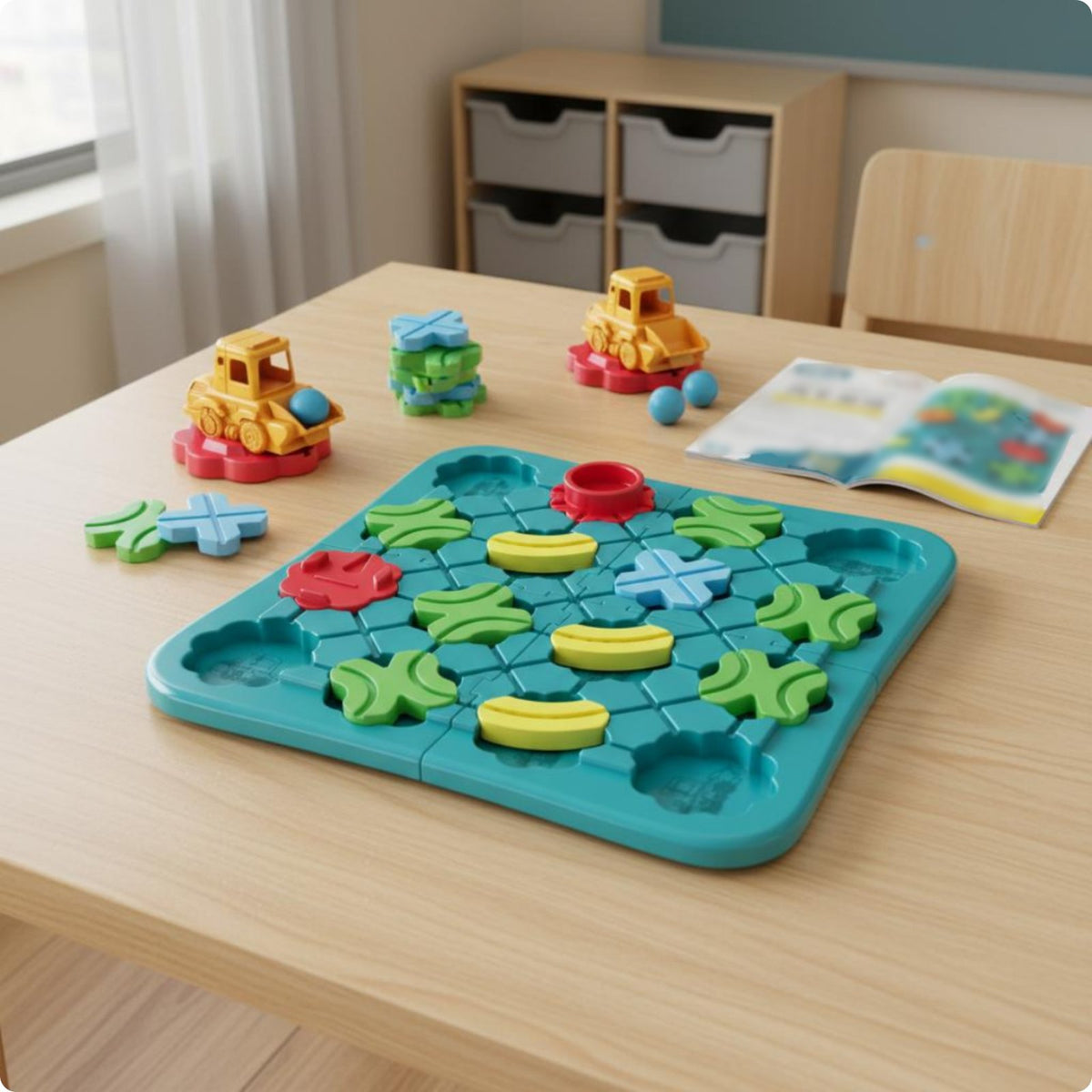 Reasoning Maze Brain Teaser Toy Colorful Marble Maze Board Hand-Eye Coordination