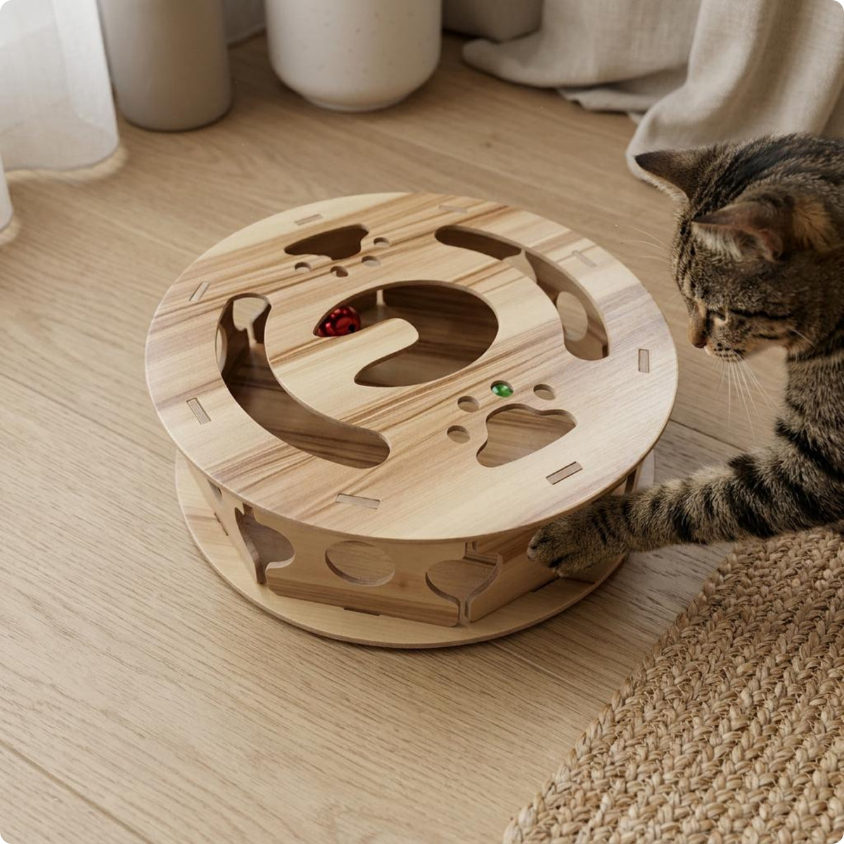 Wooden Cat Hollow Cat Design Box Interactive