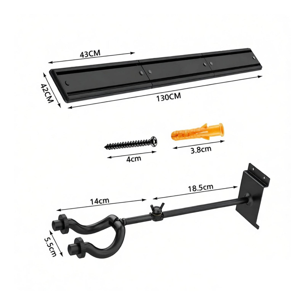 5 Guitar Wall Mount Heavy Duty 5 Guitar Wall Rack Adjustable Instrument Holder for Practice Room