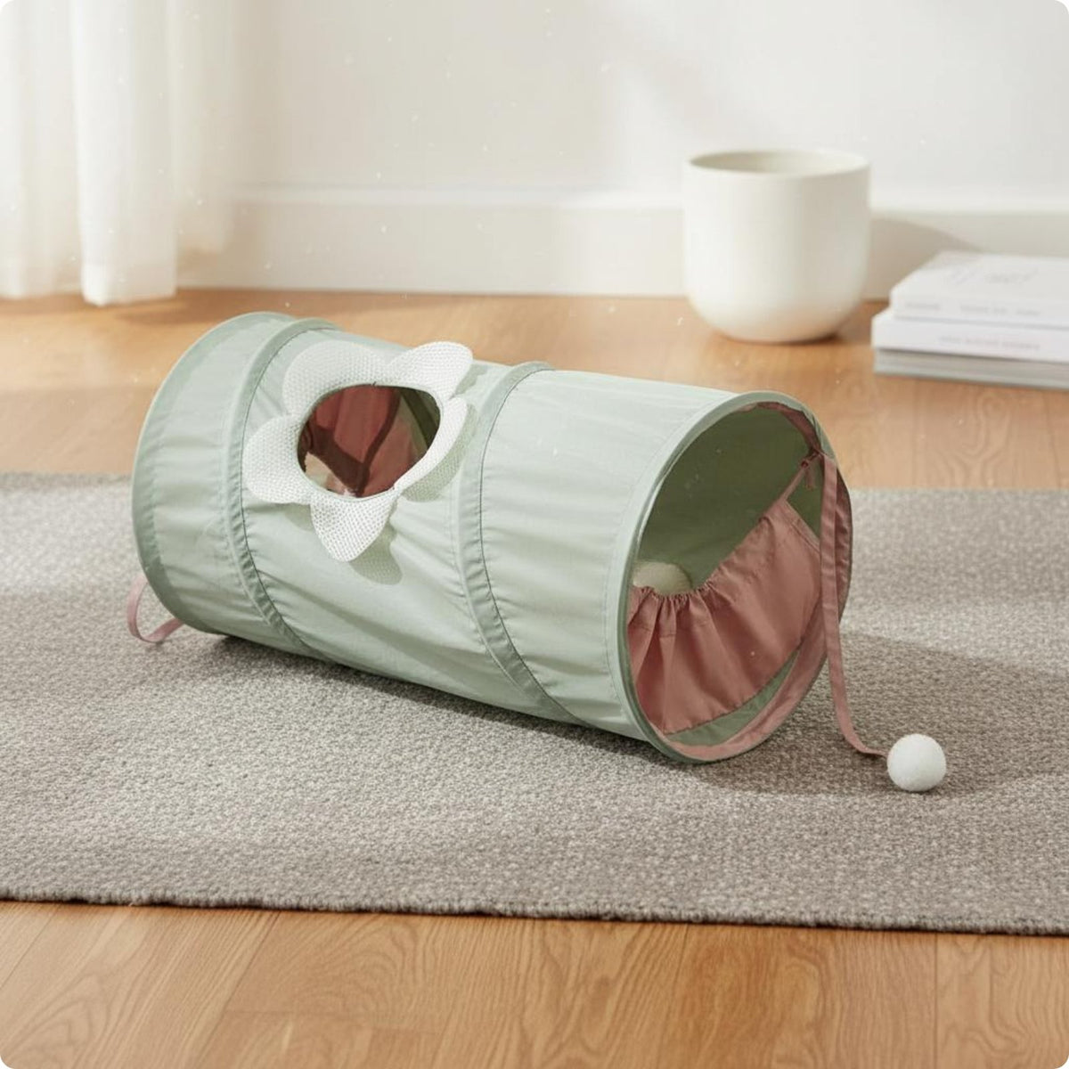 Foldable Spiral Tunnel Collapsible Spiral Feline Tunnel Easy Storage