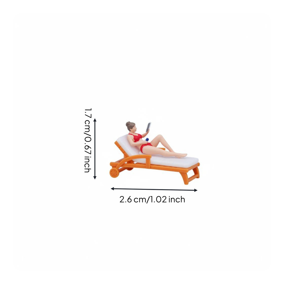6 Pieces 1:64 Scale Beach Model High-Precision Beach Lounge Figurine
