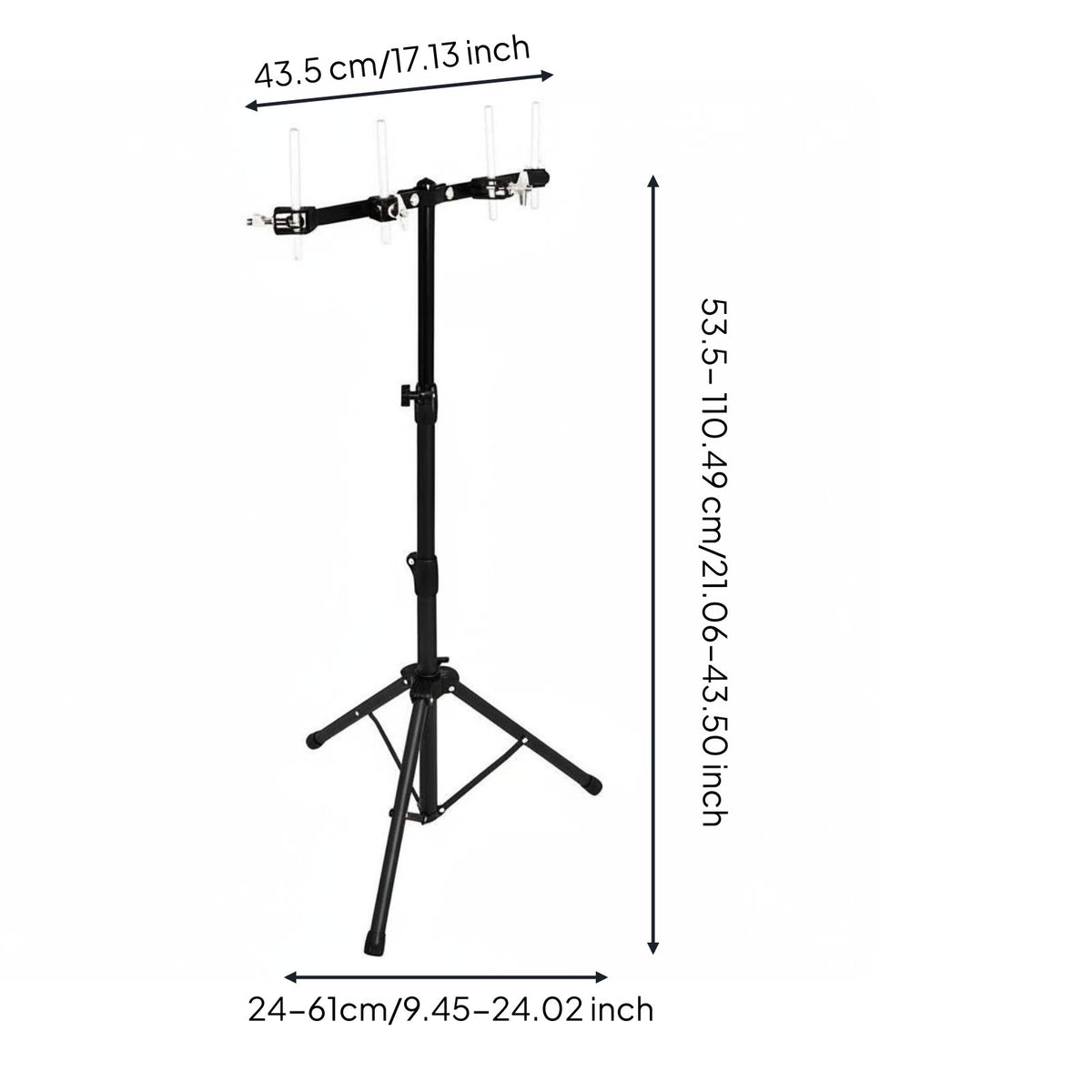Adjustable Cowbell Stand Foldable Folding Cowbell Stand Durable Metal for Stage