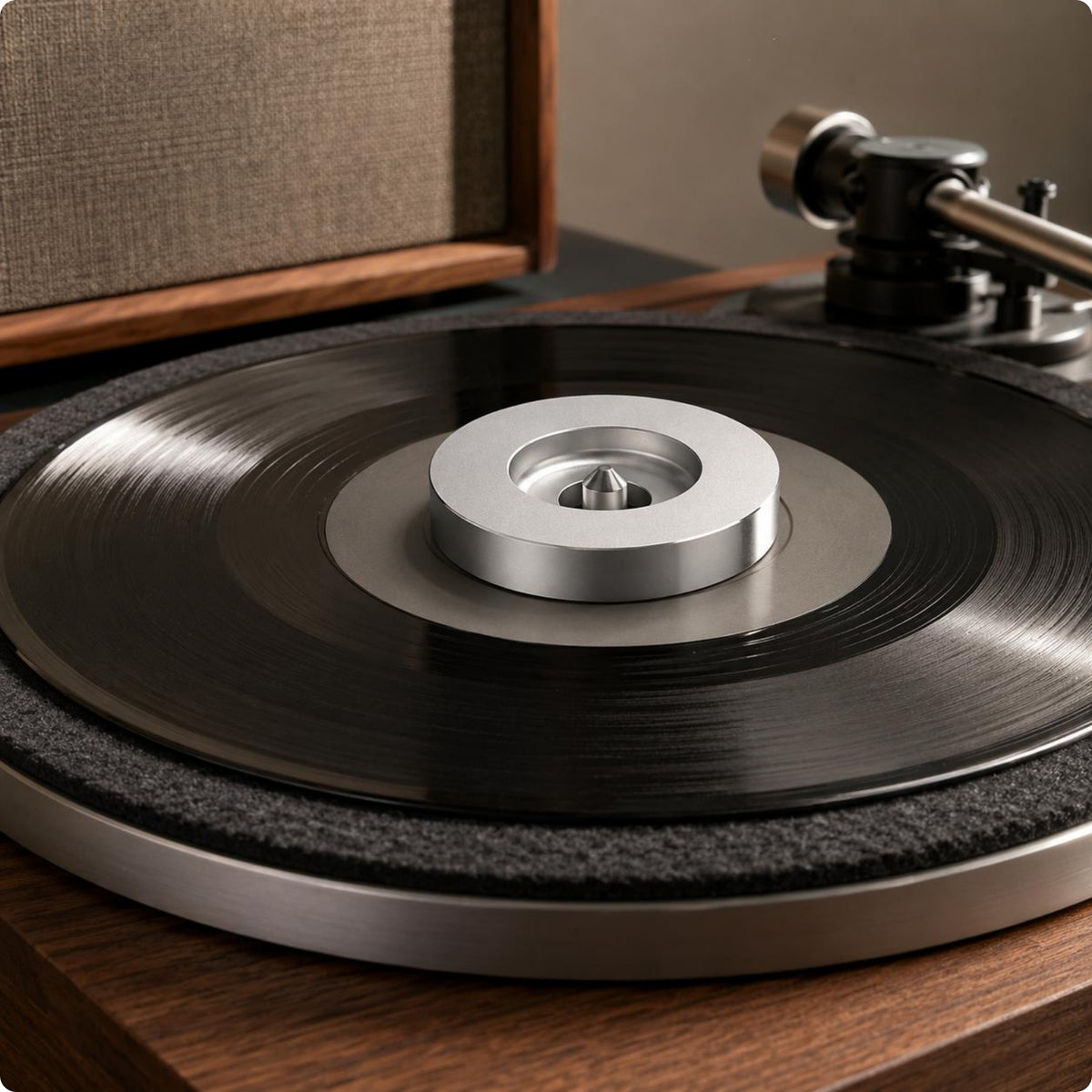 45 RPM Adapter Machined Metal Audio Accessory Round Circle