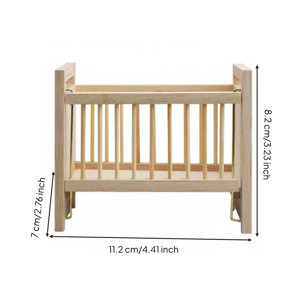 Wooden Dollhouse Baby Bed Realistic Intricate Design for Miniature Scene
