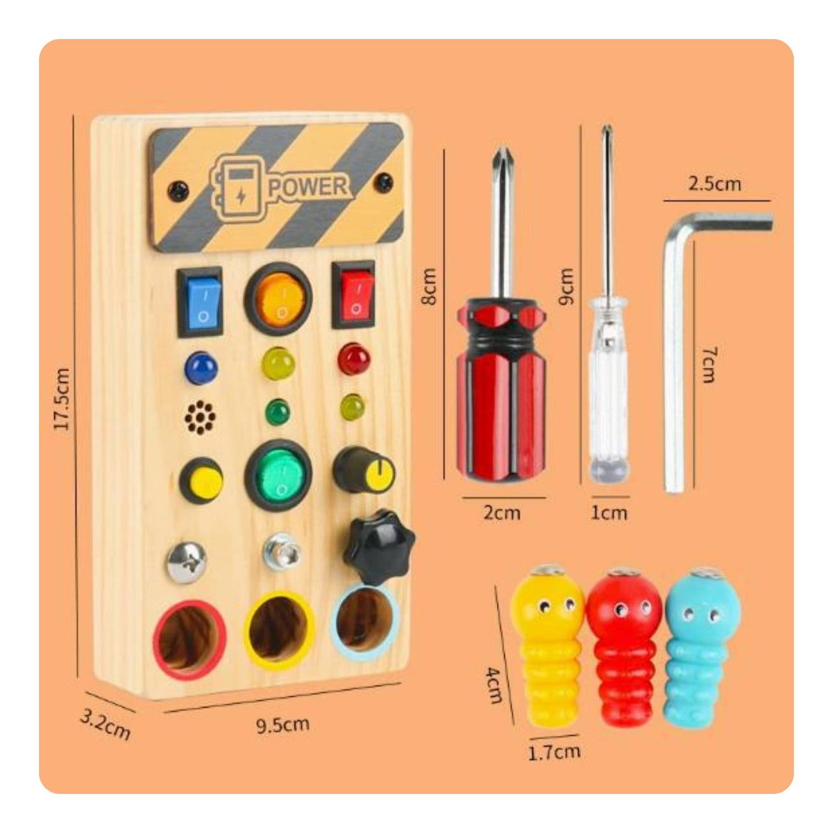 Wooden Busy Board Fine Movement Skills Development Child Switch Board for Travel