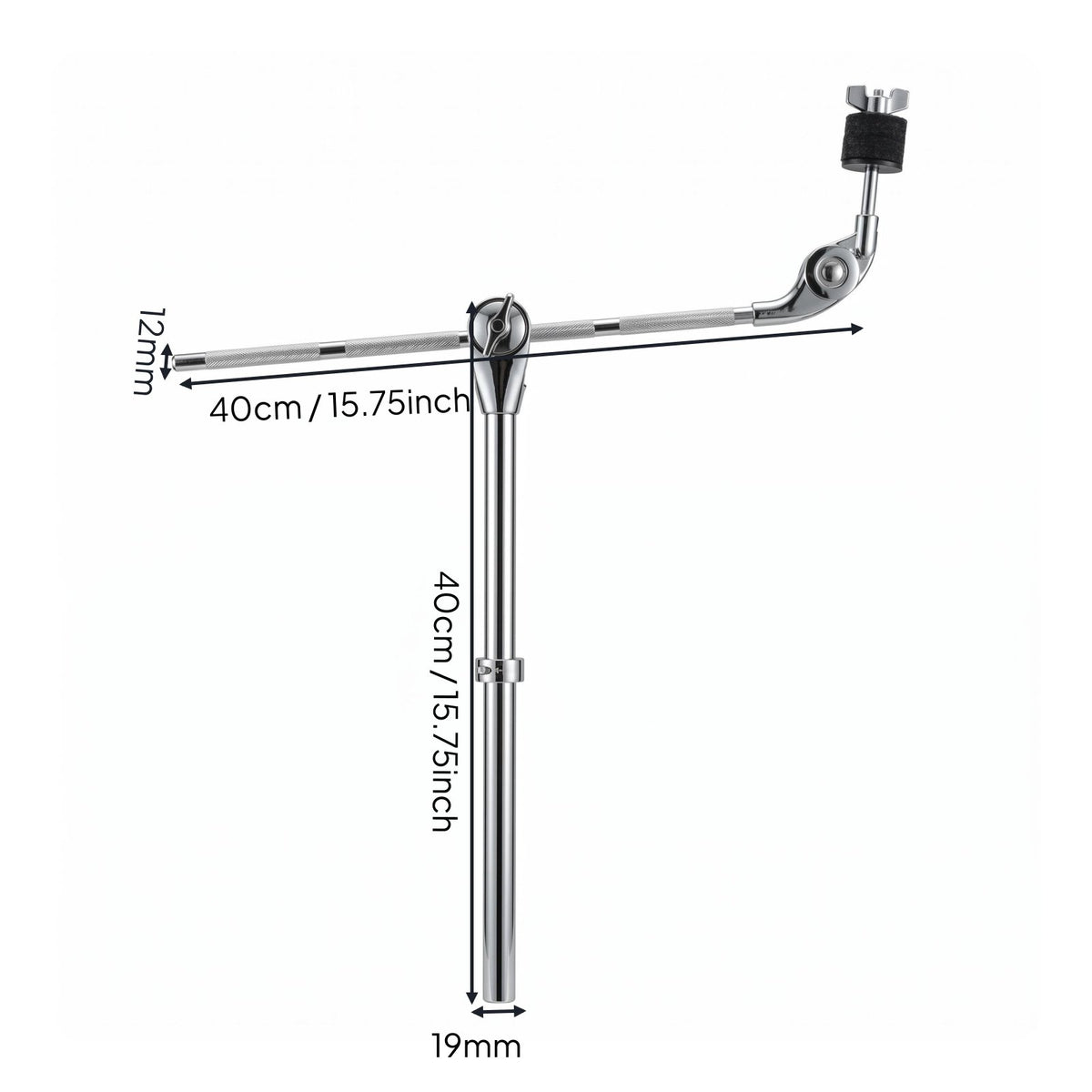 Half Cymbal Stand 19 Mm Tube Chrome Cymbal Stand Black Felt Tip